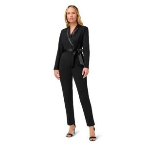 Adrianna Papell Black Jumpsuit with Sequin Detail